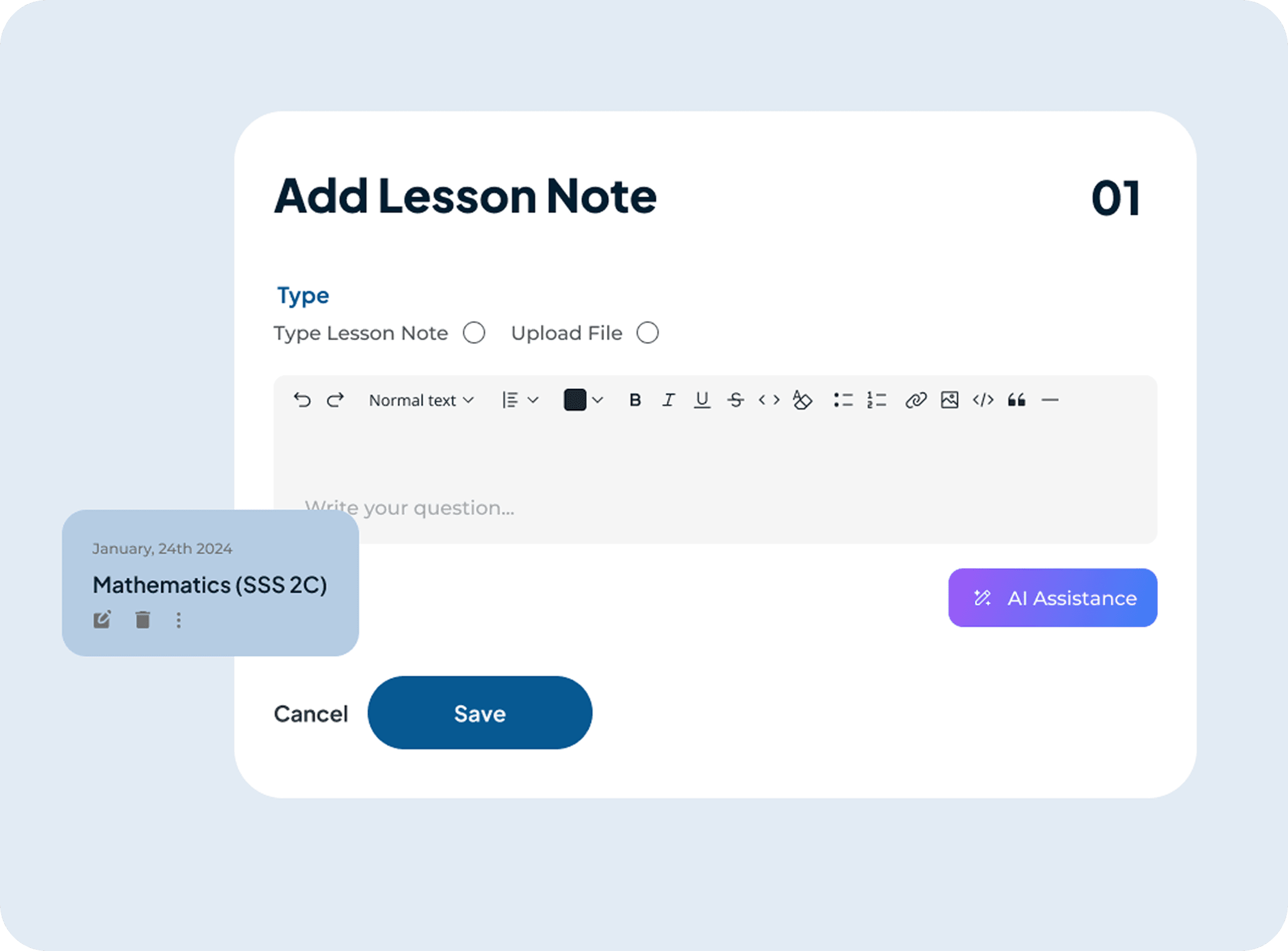 Plan & Organize Lessons