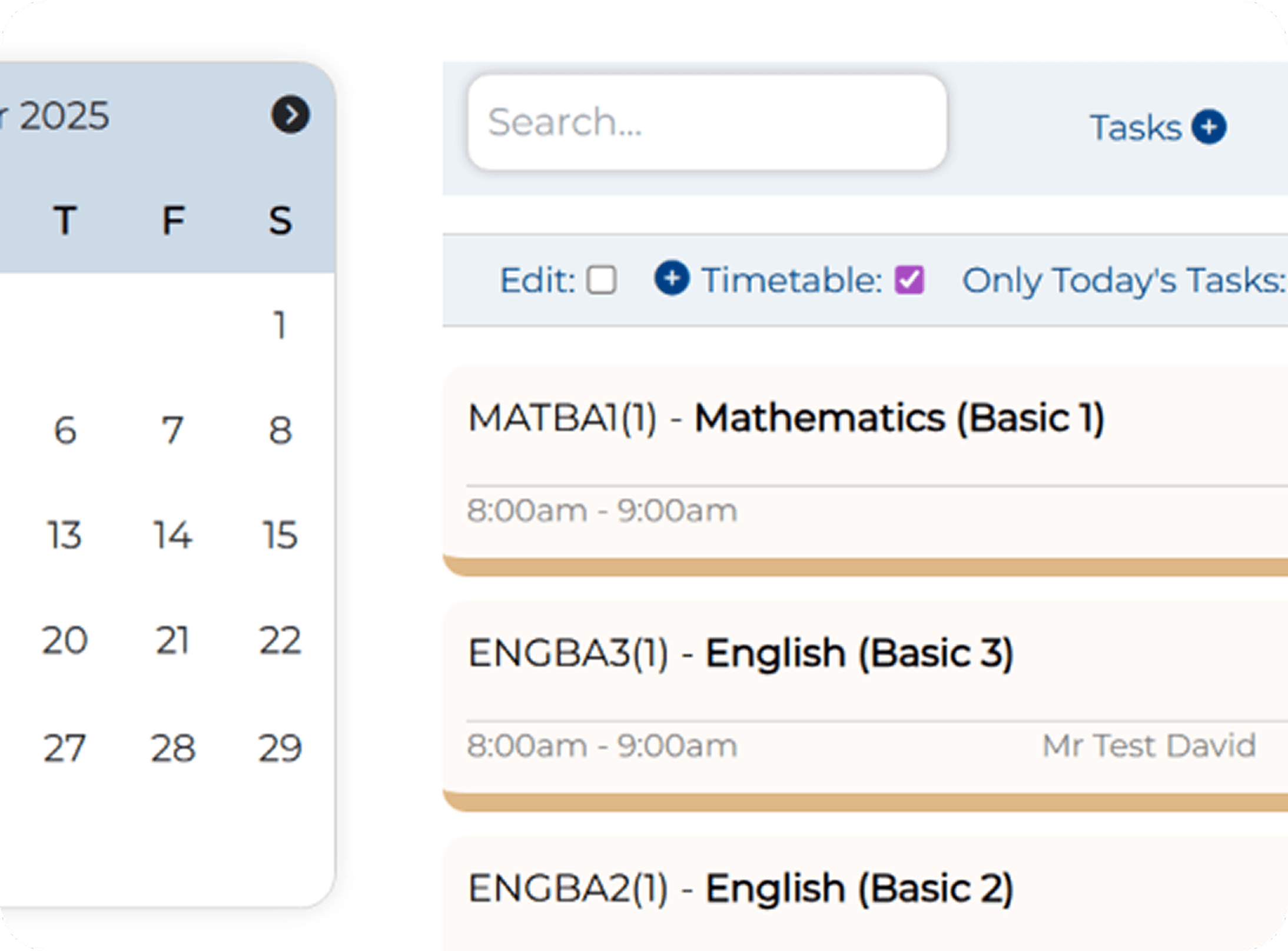 View Timetable
